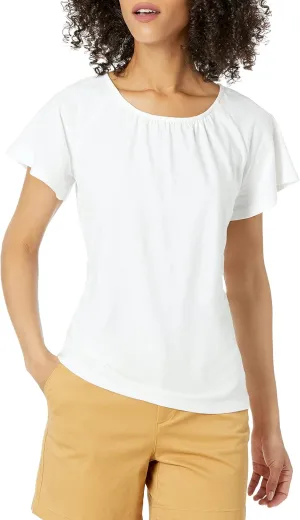 Amazon Essentials Women's Classic-Fit Cape Sleeve Open Crewneck T-Shirt