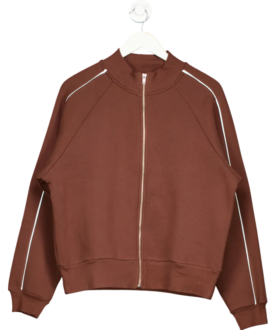 ASOS Brown Zip Through Jacket With Side Stripe Co Ord UK 8