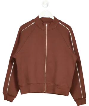 ASOS Brown Zip Through Jacket With Side Stripe Co Ord UK 8