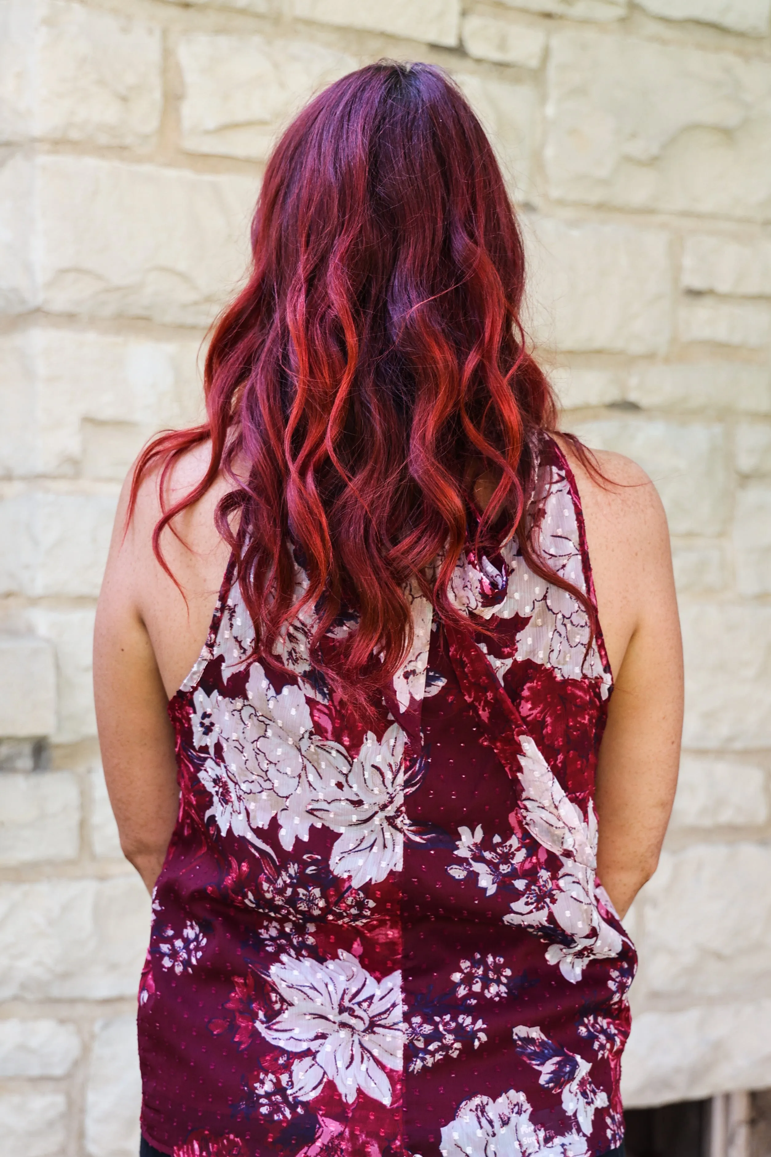 Bishop And Young Moon Light Mile Esme Tie Neck Top In Dahlia