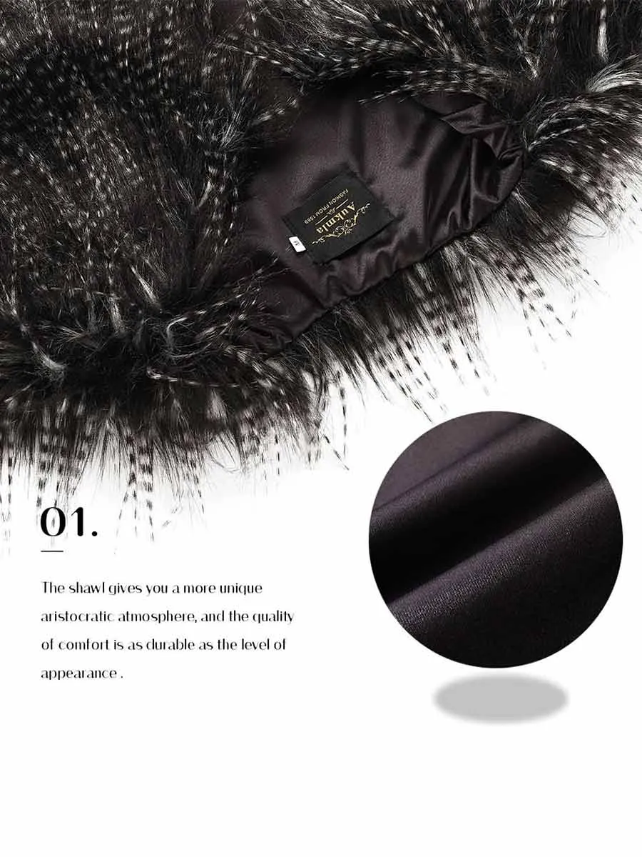 Black Fur Coat Peacock Fur Full Sleeve Winter Stylish Jacket