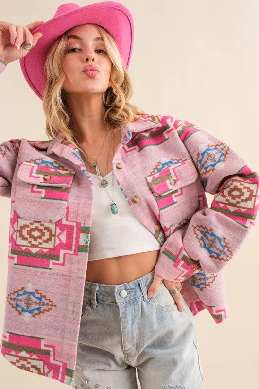 Blue B Phoenix Jacquard Aztec Shirt Jacket