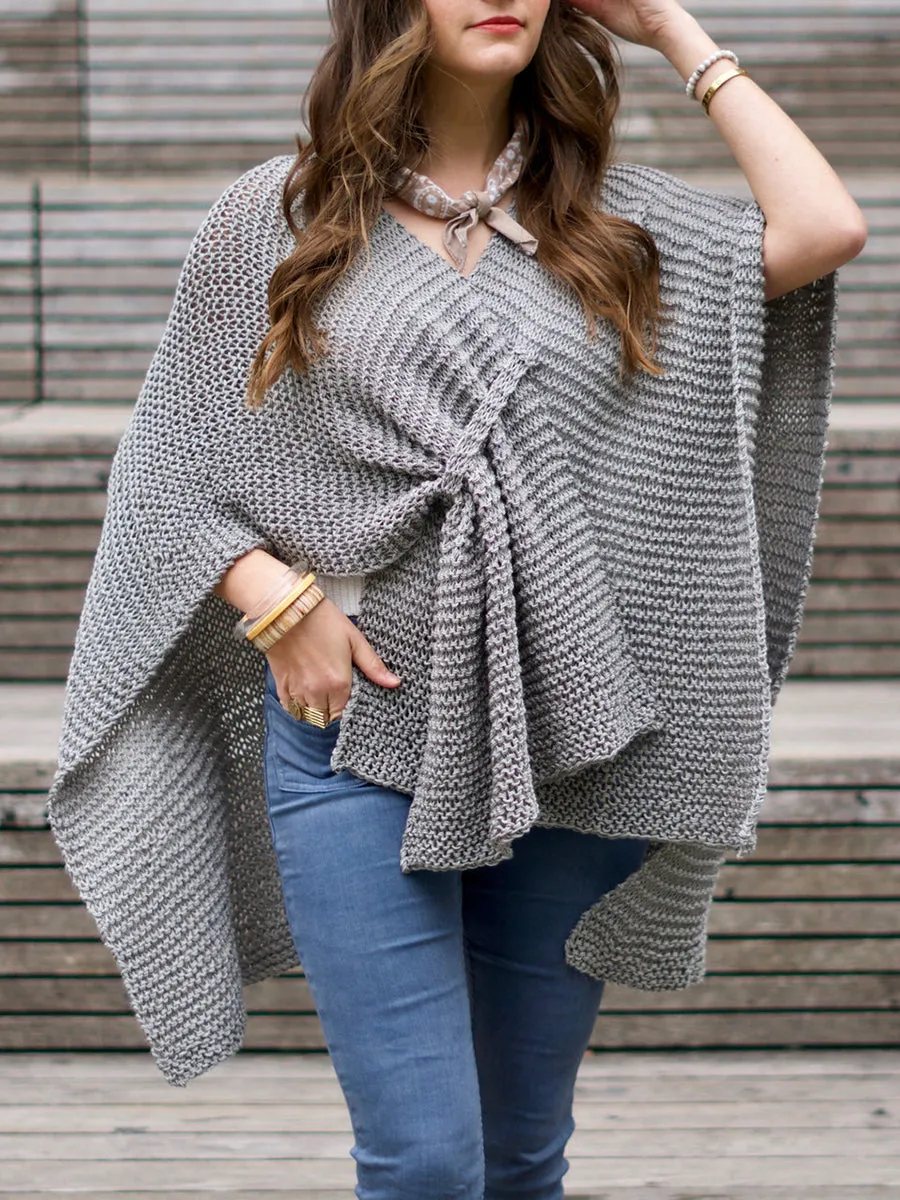 Casual Solid Color Shawl Coat Cardigan