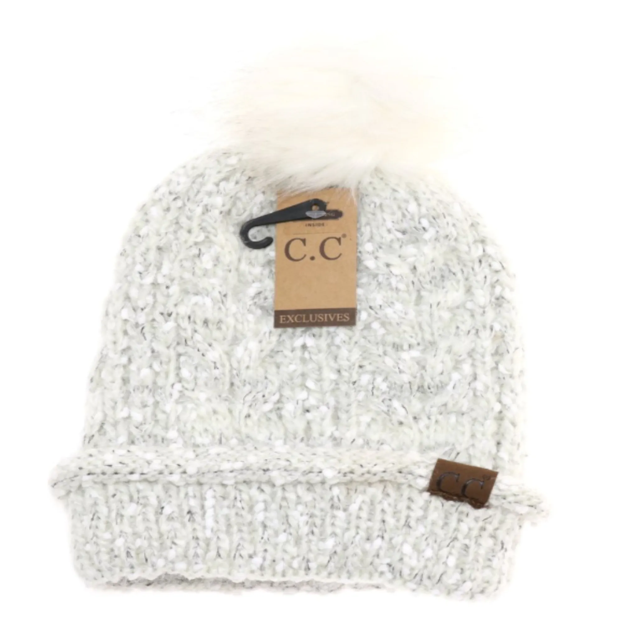 CC Beanie Pom Lined Popcorn Fur