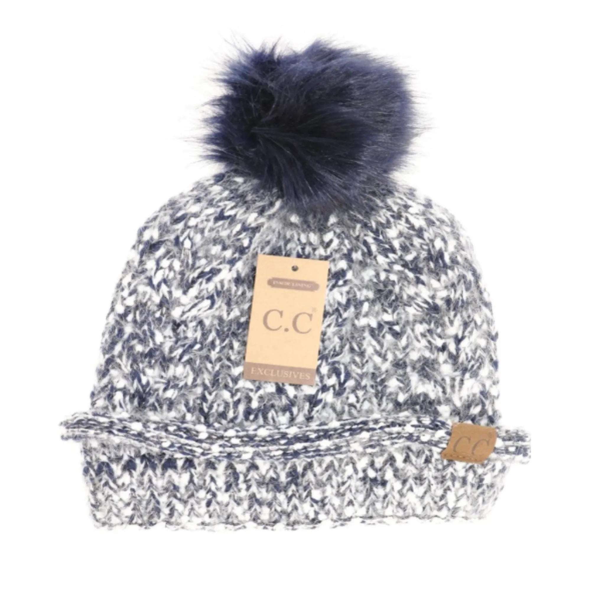 CC Beanie Pom Lined Popcorn Fur