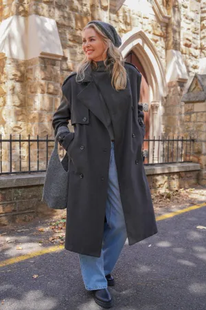 Charcoal Oversize Lux Coat