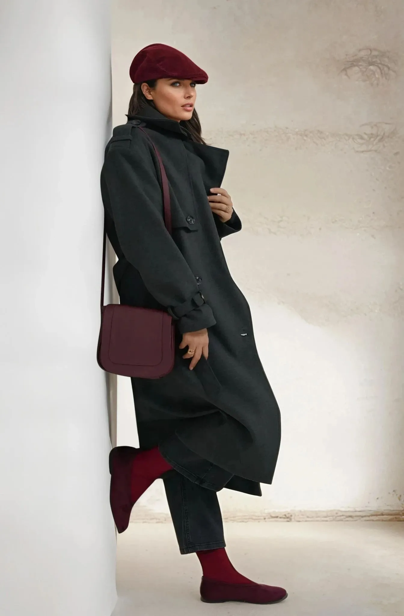 Charcoal Oversize Lux Coat