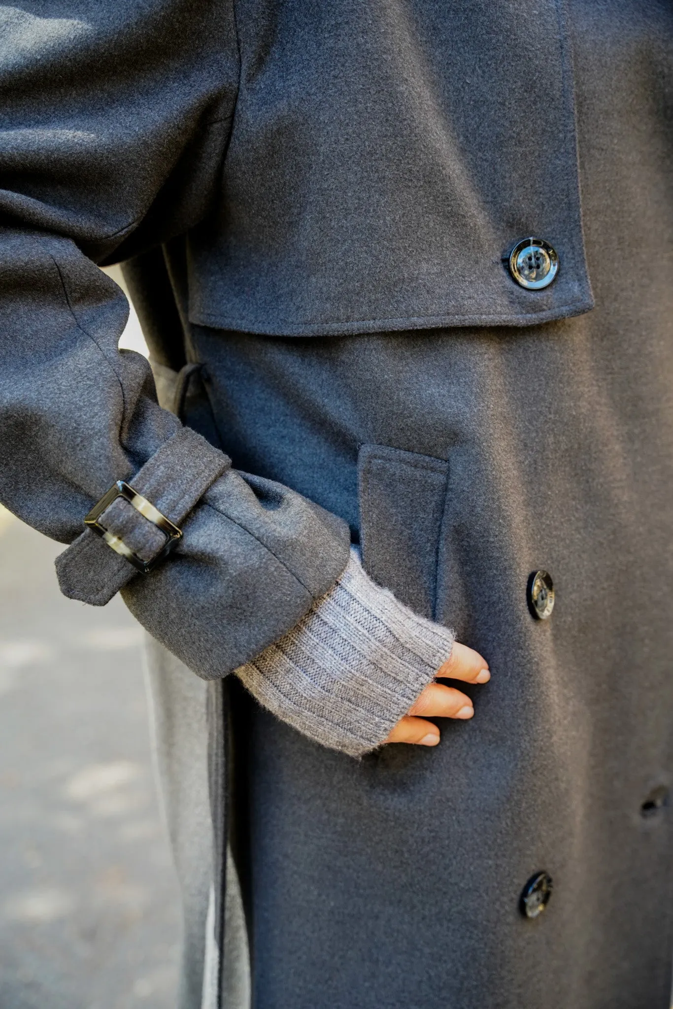Charcoal Oversize Lux Coat