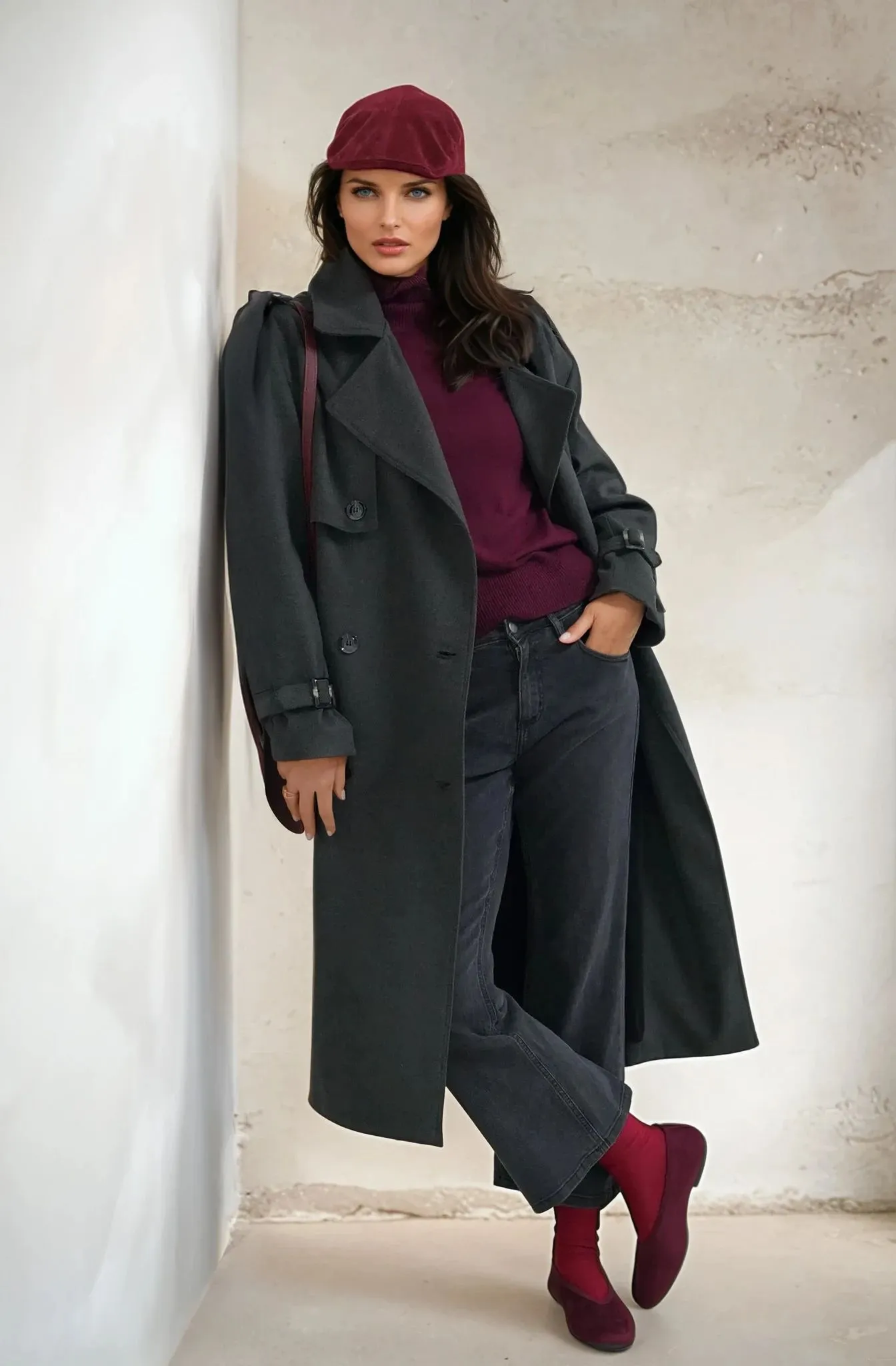 Charcoal Oversize Lux Coat