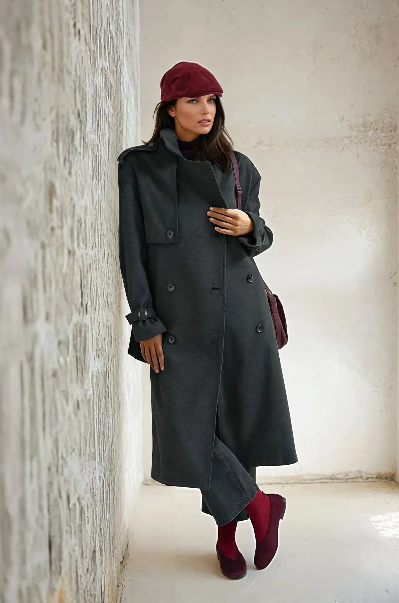 Charcoal Oversize Lux Coat