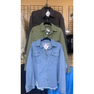 Denim Shackets ~ #1 in Style 3 colors Small ~ XL