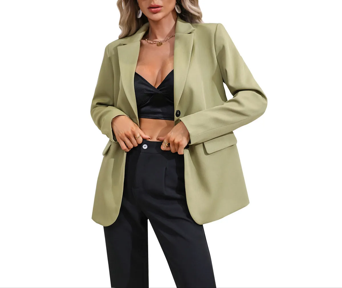 Fashion Polo Collar Blazer