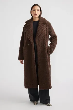 Ivy Faux Fur Jacket Chocolate