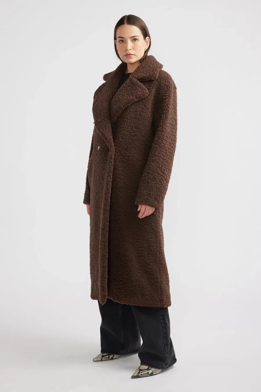 Ivy Faux Fur Jacket Chocolate