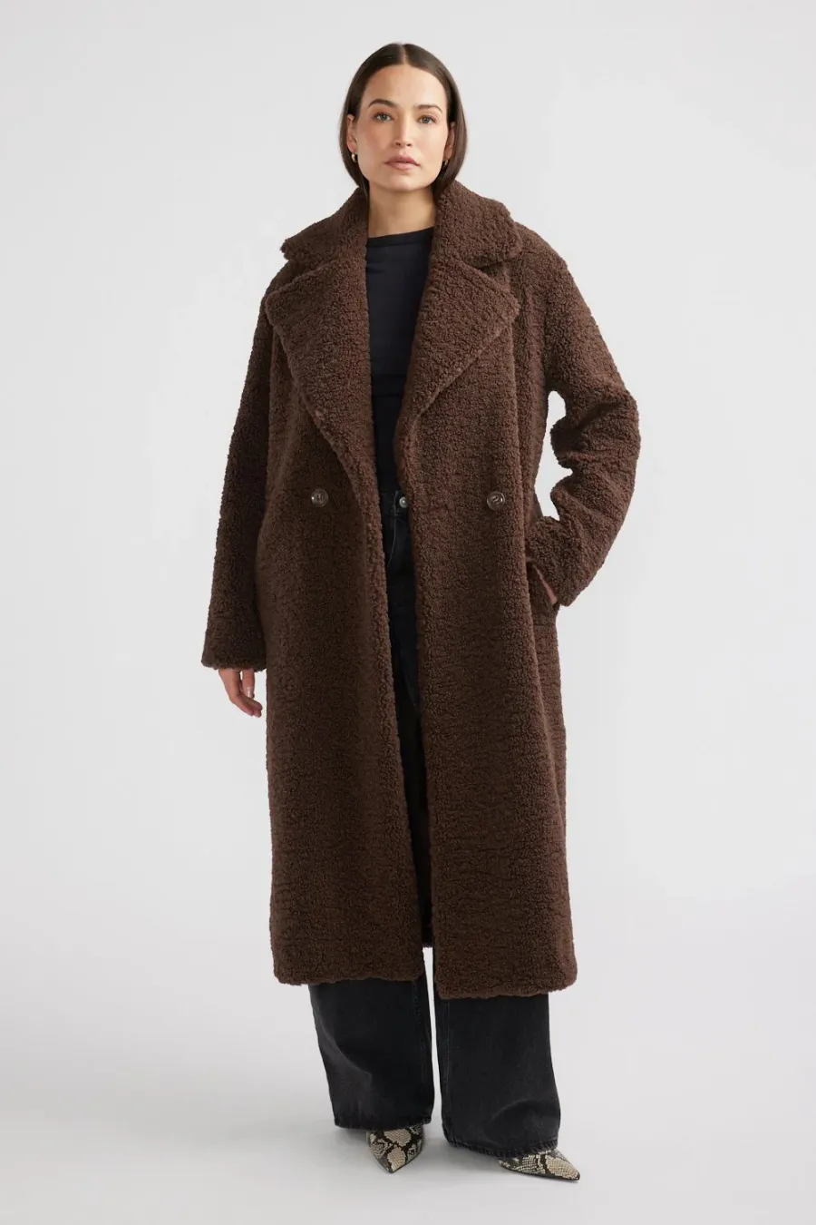 Ivy Faux Fur Jacket Chocolate