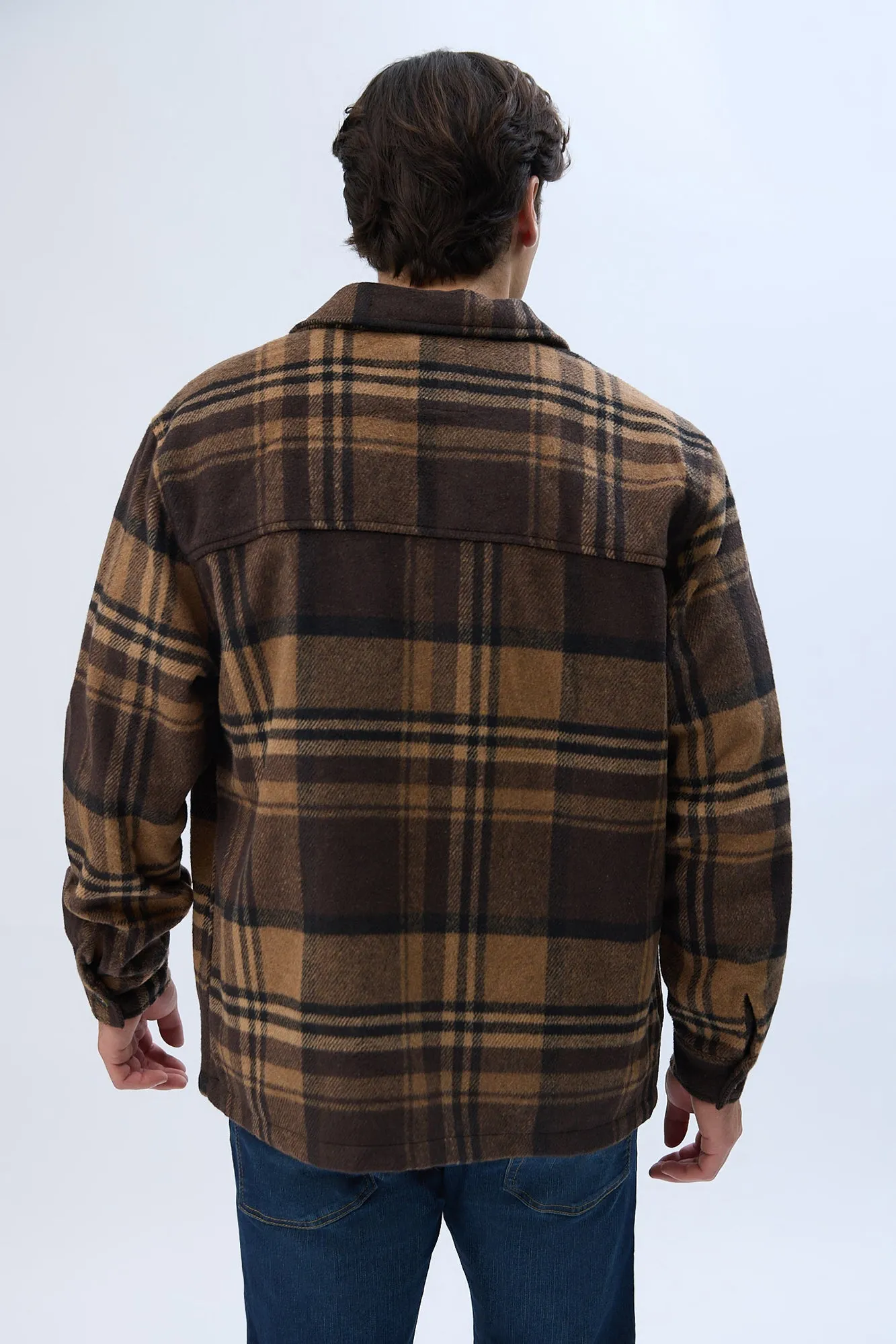 North Western Zip-Up Plaid Shacket
