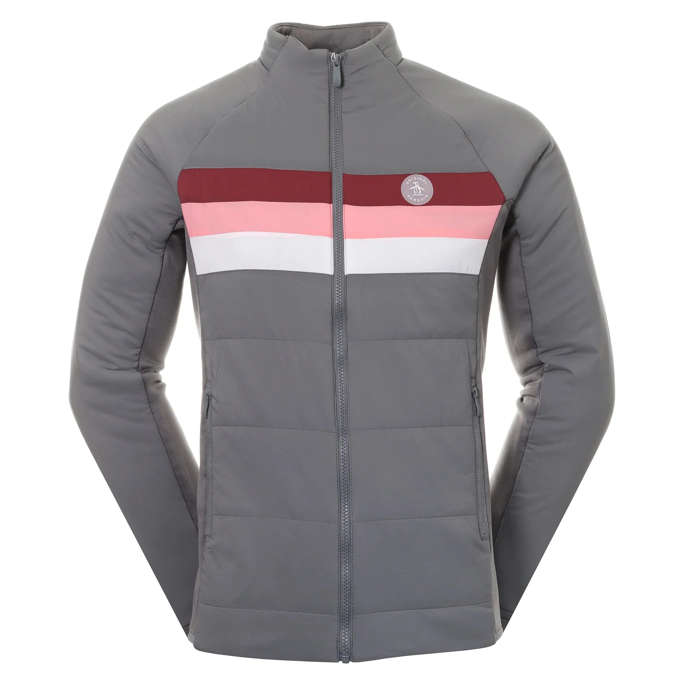 Original Penguin Mens Long Sleeve Full Zip 70s Insulated Golf Jacket - QUIET SHADE