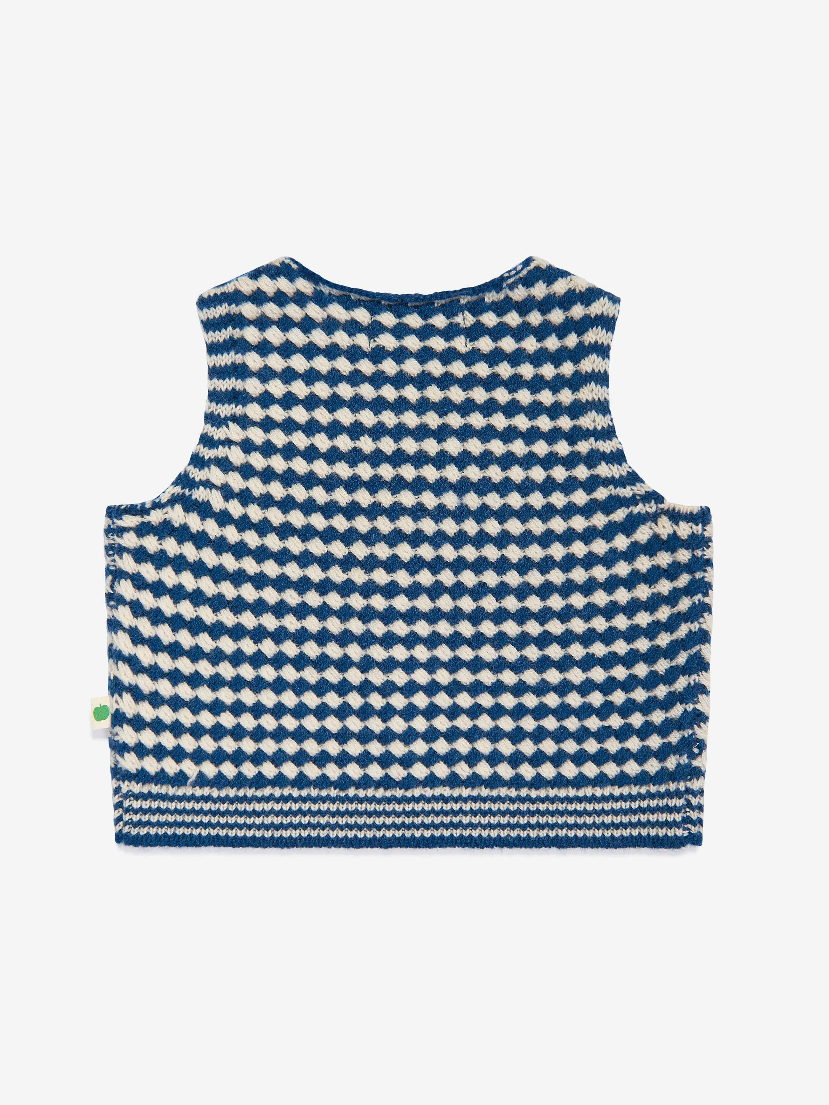 The Bonnie Mob Boys Hawthorn Chunky Checker Waistcoat in Blue