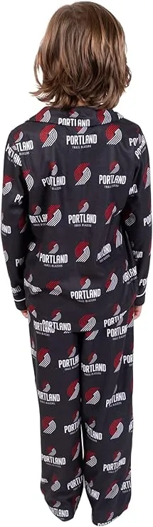 Ultra Game NBA Official Youth 2-Piece Super Soft Button Down Pajamas Set, Portland Trail Blazers, Boys Sizes|Portland Trail Blazers
