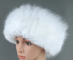 Women's Arctic White Fox w/ Leather Fur Hat