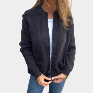 Women's Long Sleeve Knitted Cardigan  Casual Outerwear  Pockets  Multiple Colours