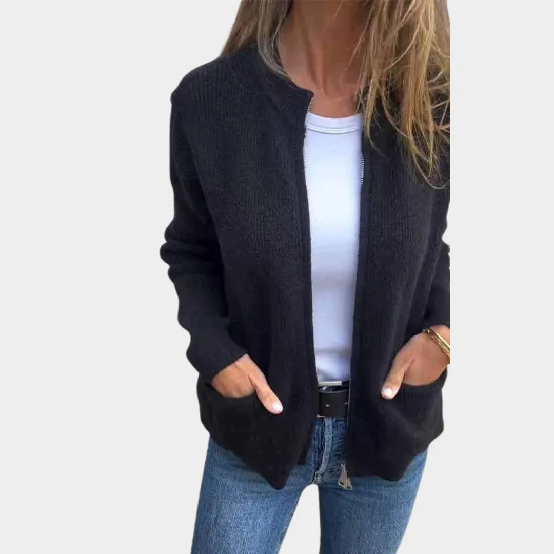 Women's Long Sleeve Knitted Cardigan  Casual Outerwear  Pockets  Multiple Colours
