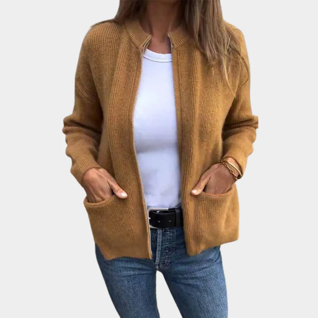 Women's Long Sleeve Knitted Cardigan  Casual Outerwear  Pockets  Multiple Colours